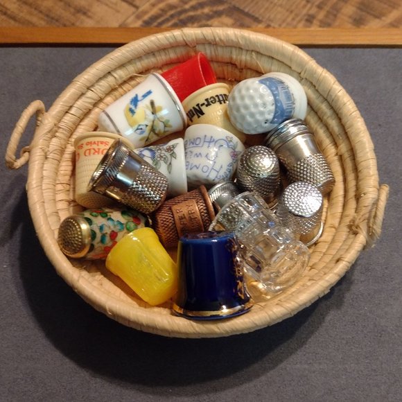 Basket of Assorted Thimbles